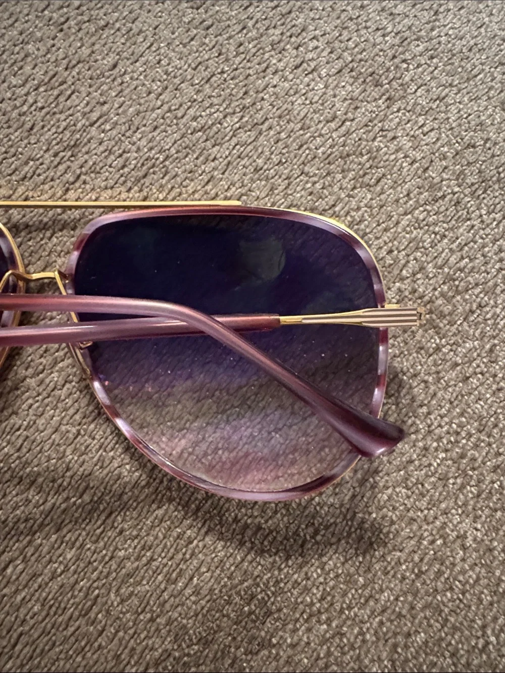 DITA Condor Two Purple Gradient Aviator Sunglasses with Gold Bridge